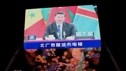 Getty Images President Xi Jinping addressing Focac meeting