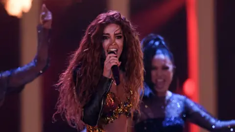 AFP/Getty Eleni Foureira singing Feugo