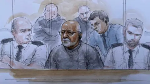 Helen Tipper Court sketch of Piran Ditta Khan