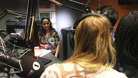 Shivani interviews in Newsbeat studio