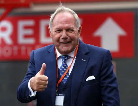 Getty Images Barry Fry smiling, giving thumbs-up