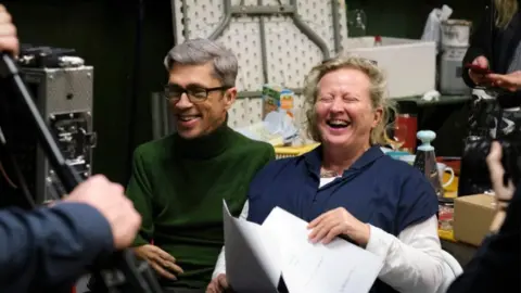 BBC Four Mat Fraser working on the set of CripTales