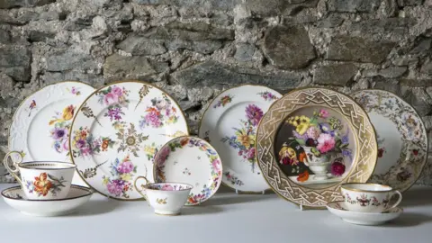 Nantgarw Chinaworks Museum collection of porcelain plates