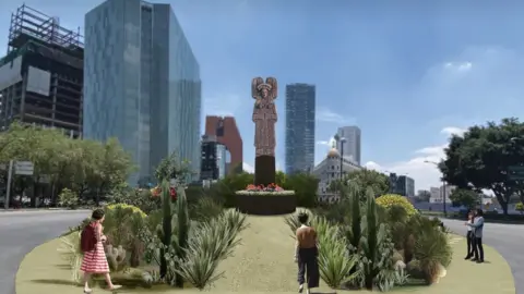 Government of Mexico City Artist's rendition of Young Woman of Amajac statue