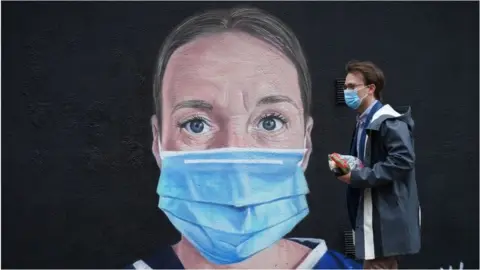 Getty Images Mural of NHS worker