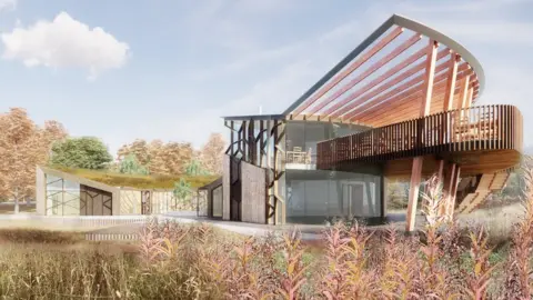 JDDK Architects Artist impression of visitor centre at Northern Roots