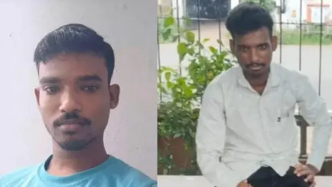 BBC Binod Mahto (left), wearing a round-neck tee short, and Pradeep Mahto (right), wearing a white shirt, were among the 20 staff members in the Goa nightclub who were killed in the fire incident on Sunday