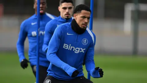 Levi Colwill darting around in training