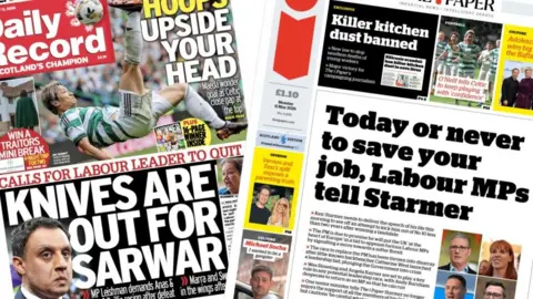 index picture combining the front pages of two newspapers
