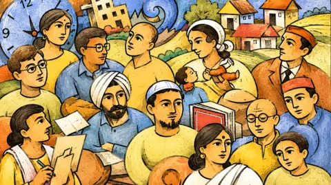 Issued to mark India’s 2001 census, this commemorative stamp featured a family of four beneath the slogan “People Oriented”. The first day cover celebrated India’s diversity with a colourful crowd scene, while its cancellation mark showed men, women and children holding hands in a semi-circle — a symbolic portrait of a nation counting itself.