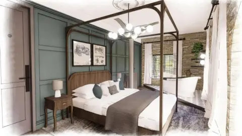 Faber Design and Architecture Tondu Ironworks - proposed hotel bedroom