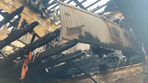 Firth family Burnt interior following the fire