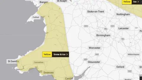 Met Office Map of affected area