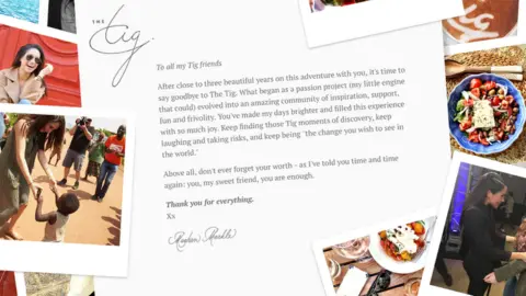 Meghan Markle/The Tig Goodbye letter on The Tig website
