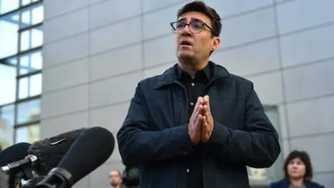 PA Media Andy Burnham at a Covid press conference