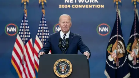 Getty Images Joe Biden speaking in Washington on 12 April