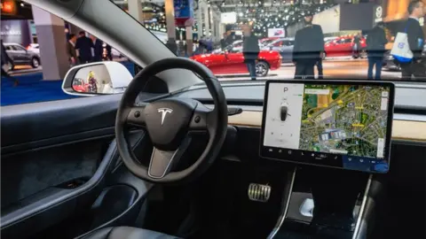 Getty Images Tesla with touchscreen