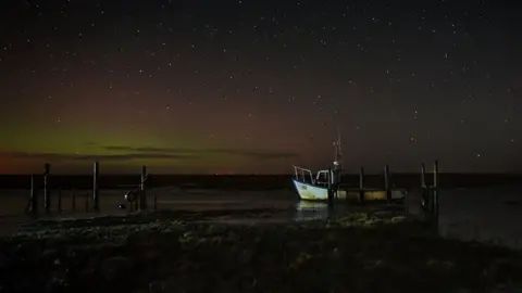 Gary Pearson Northern lights at Thornham in Norfolk