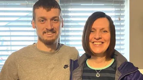 Luke Horne with his mum, Elaine Horne