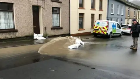 Three homes in Pentre were hit by flooding