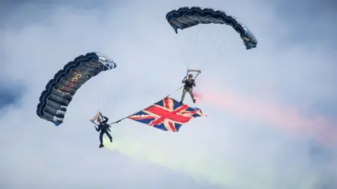 Tendring District Council Parachute display team at Clacton Airshow