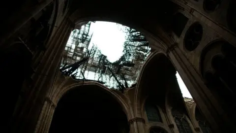 AFP/Getty Pictures of Notre Dame after a devastating fire in April 2019