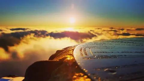 Helen McAteer  Summit of Snowdon with the sun rising