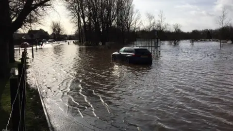 Car in floodwater