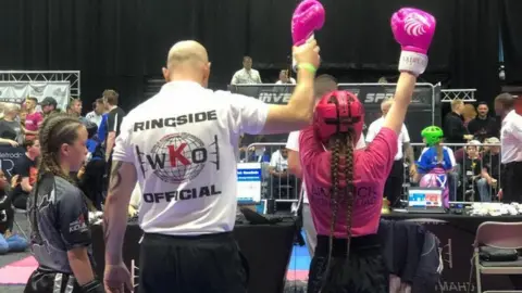 Family handout Limmerick Goodwin winning a fight