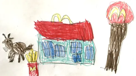 Artwork from Emily aged 5 Drawing of a goat at McDonalds