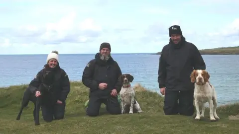 Orkney Native Wildlife Project Dogs and handlers