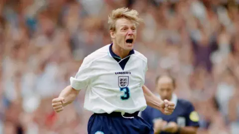 Getty Images Stuart Pearce celebrates scoring a penalty