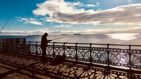 Amy Williams Fishing on Penarth Pier