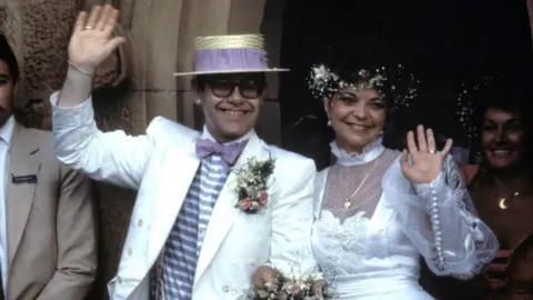 Getty Images Elton John and Renate Blauel got married in 1984