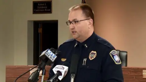 CBS Mandan Police Chief Jason Ziegler gives a press conference