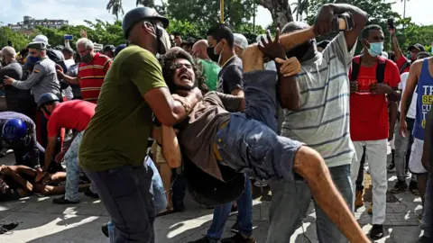 Getty Images Cuba protests 11 July 2021