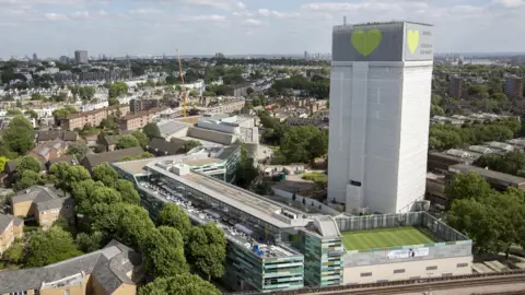 PA Media View of Grenfell Tower and surrounding area