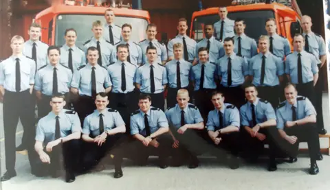 Phil Murphy Phil Murphy after completing 12 weeks basic fire-fighter training 20 years ago, second from the left, front row.