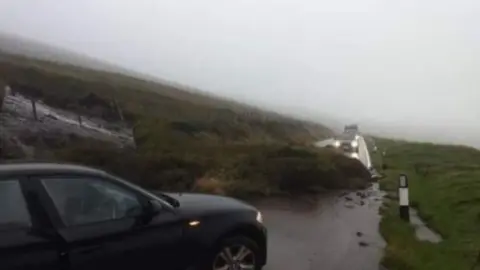 IOM POLICE Landslips on Mountain Road