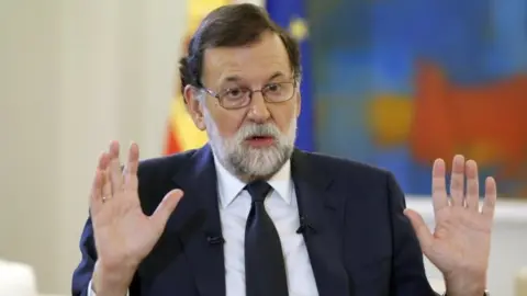 EPA Spanish Prime Minister Mariano Rajoy. Photo: 5 October 2017