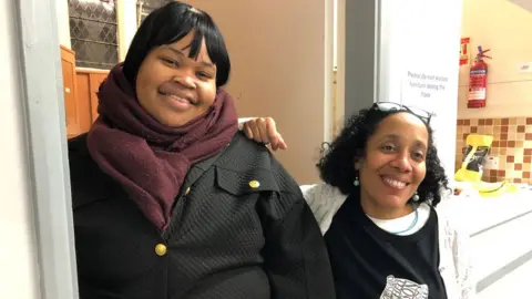 Jon Wright/BBC Stephanie Odeh and Imani Sorhaindo shown inside the club