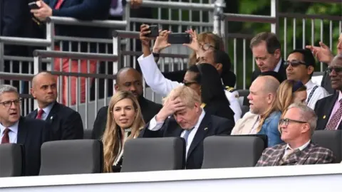 Reuters Boris Johnson and Carrie at the Jubilee Pageant