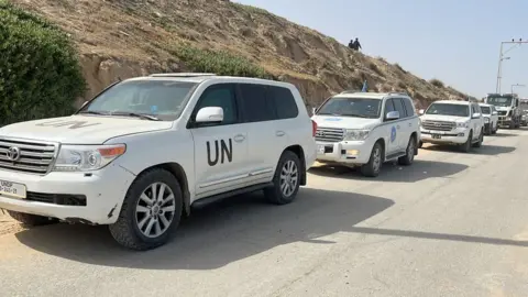 UN car pictured in the Gaza Strip on 23 April