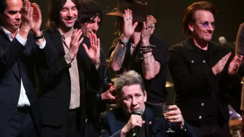 Shane MacGowan celebrates 60th birthday at Dublin bash