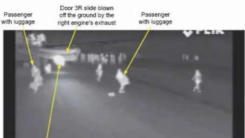 AAIB Infrared camera shows passenger exiting with luggage