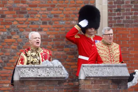 Jamie Lorriman/Pool via REUTERS Garter Principal King of Arms, David Vines White, reads the Principal Proclamation