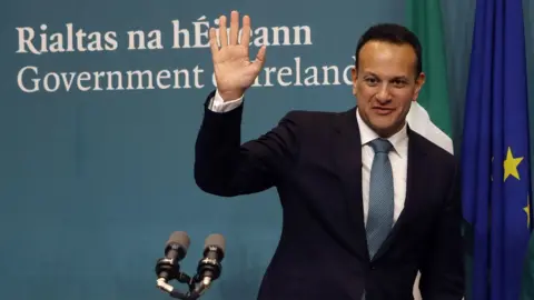 Getty Images The Irish taoiseach (Prime Minister) Leo Varadkar at a news conference in Dublin, Ireland, 15 January 2020