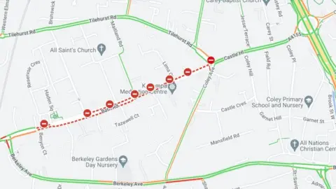 Google Map of Road Closures