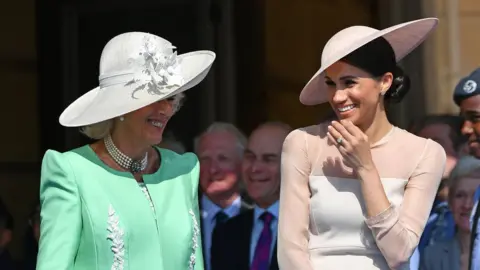 Getty Images The Duchess of Cornwall with Meghan