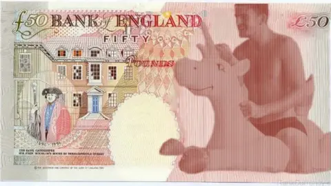 . A mocked up design of a proposed new £50 note